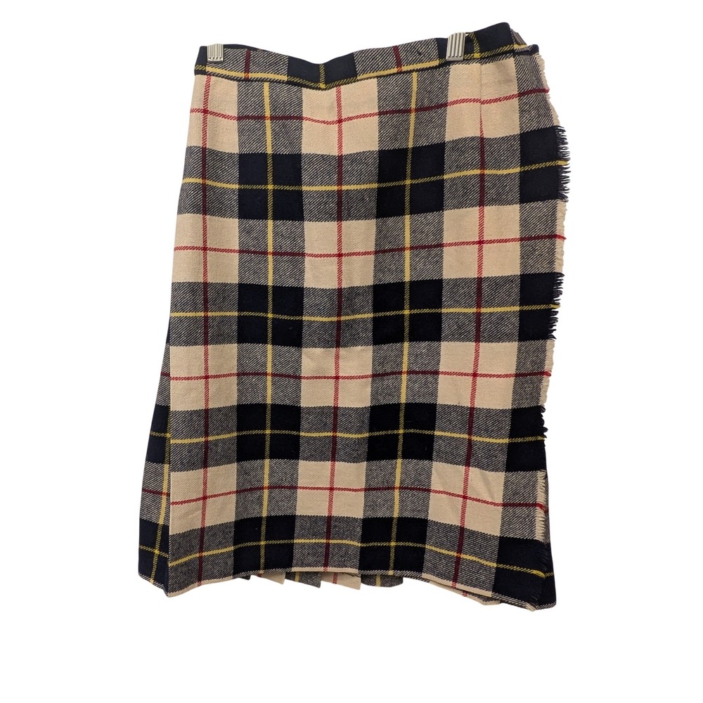 Vintage COBRA Wool Wrap Skirt Kilt Plaid Buckle Detail Holidays‎ Fall Winter